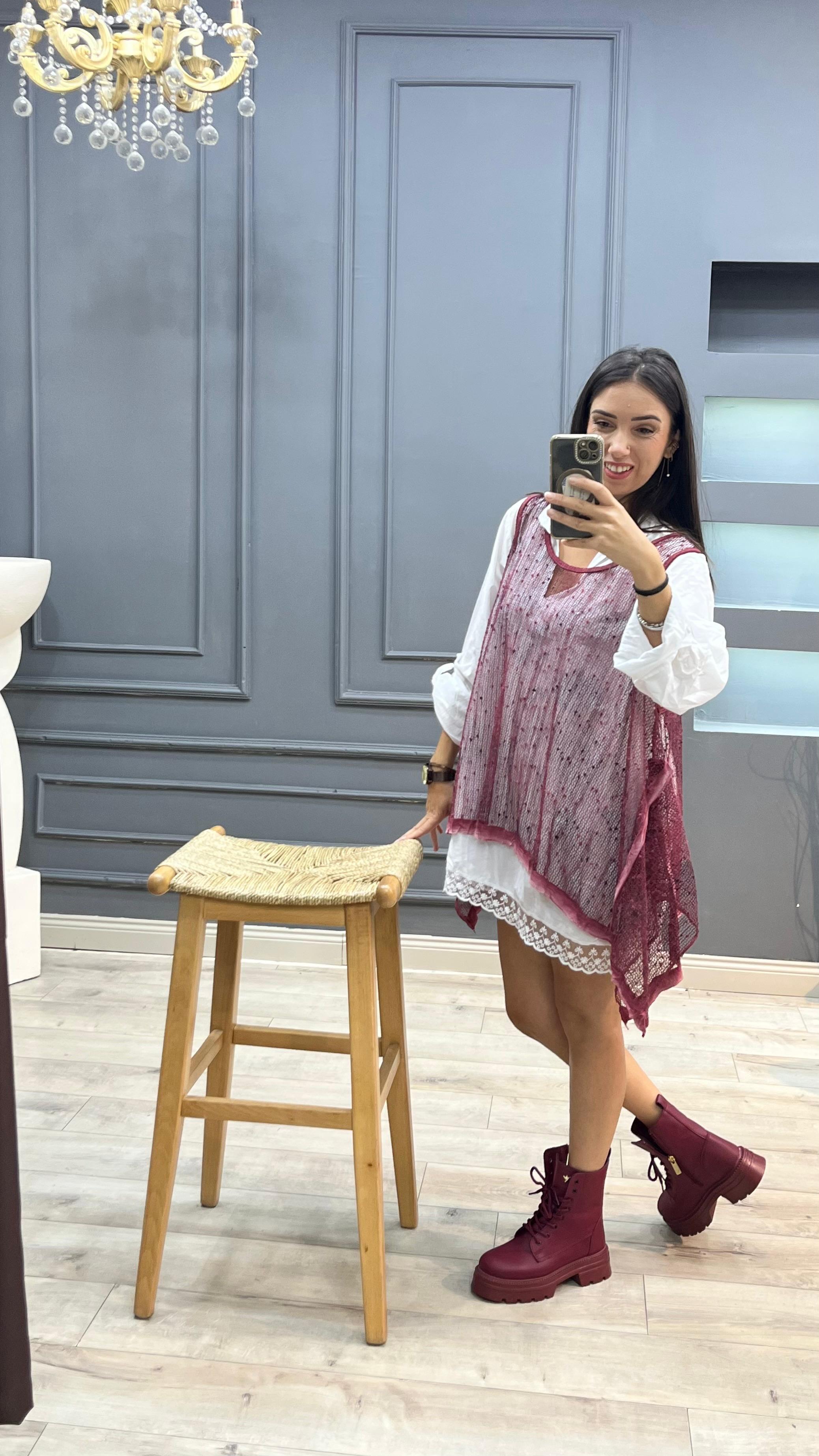 İç Dış Takım Bluz - Bordo