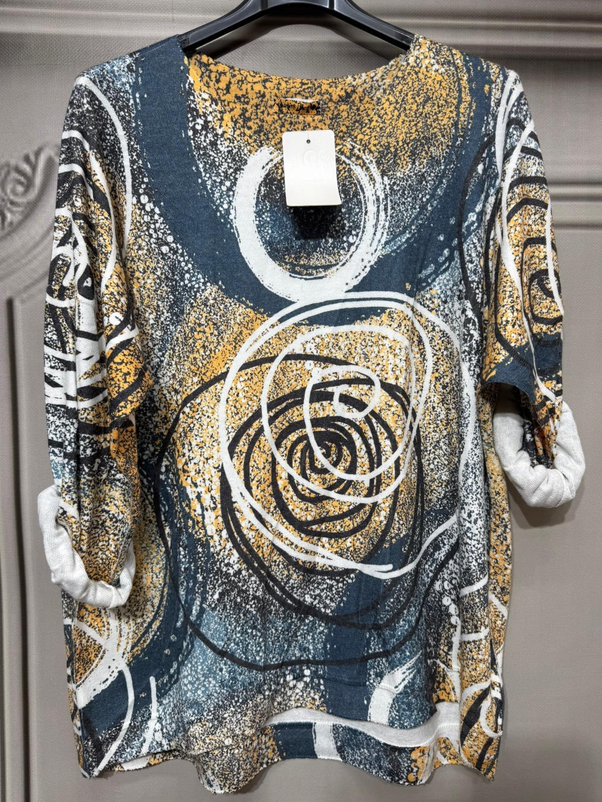 Angora Yün Dijital Yumoş Kazak - Renkli3