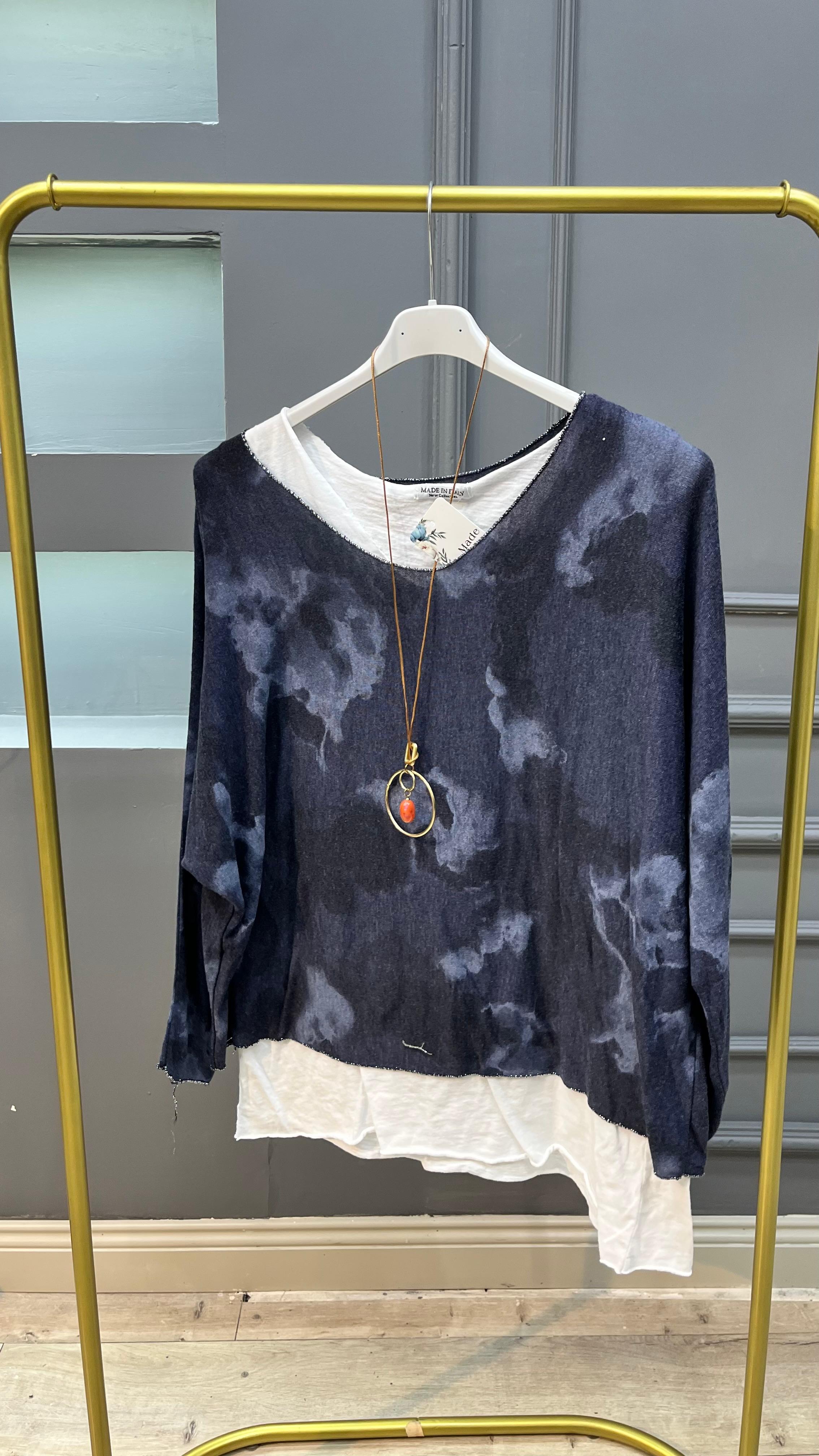 İç Dış İtalyan Takım Bluz - Lacivert