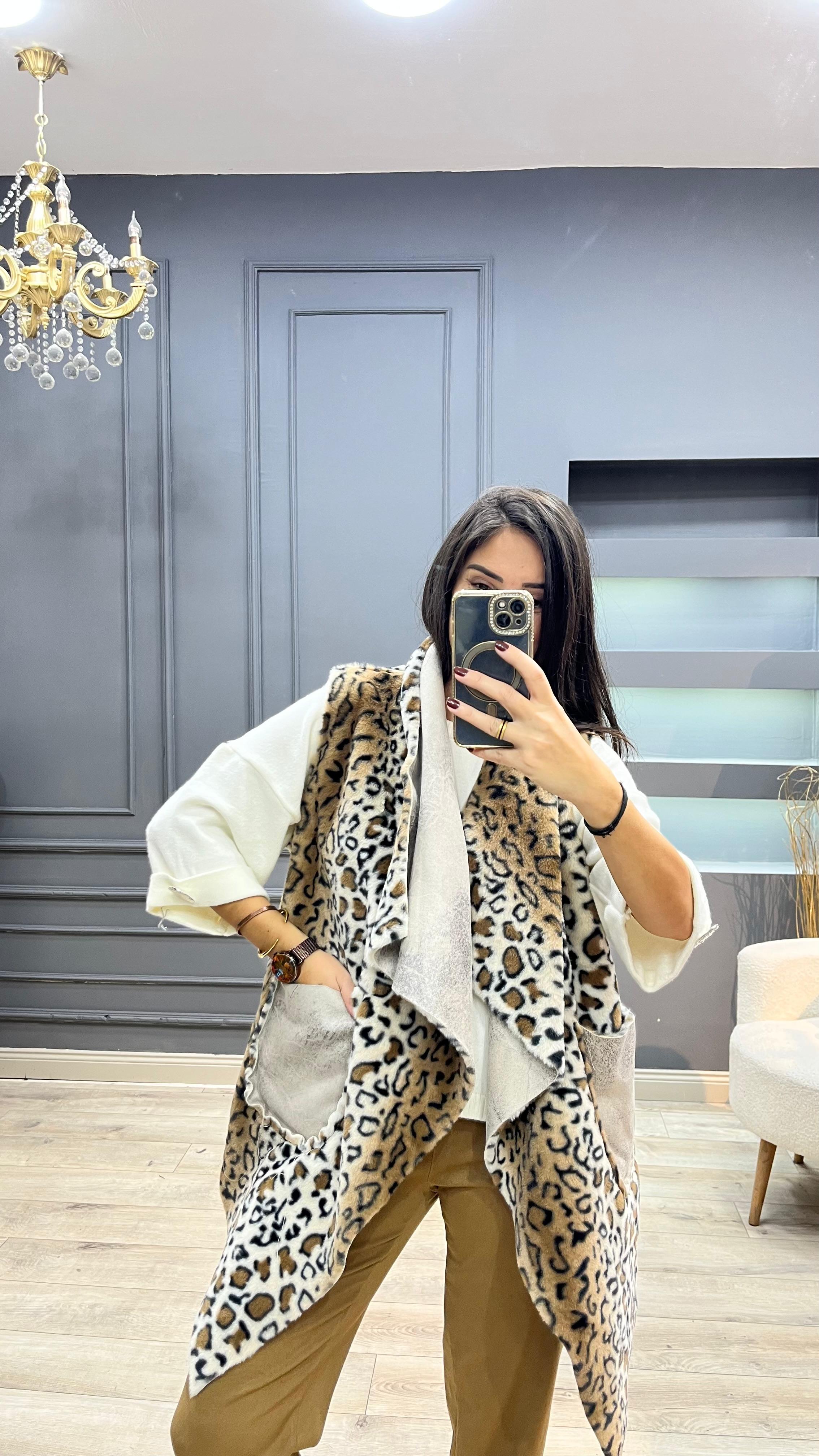 Çift Taraflı Kürklü Yelek