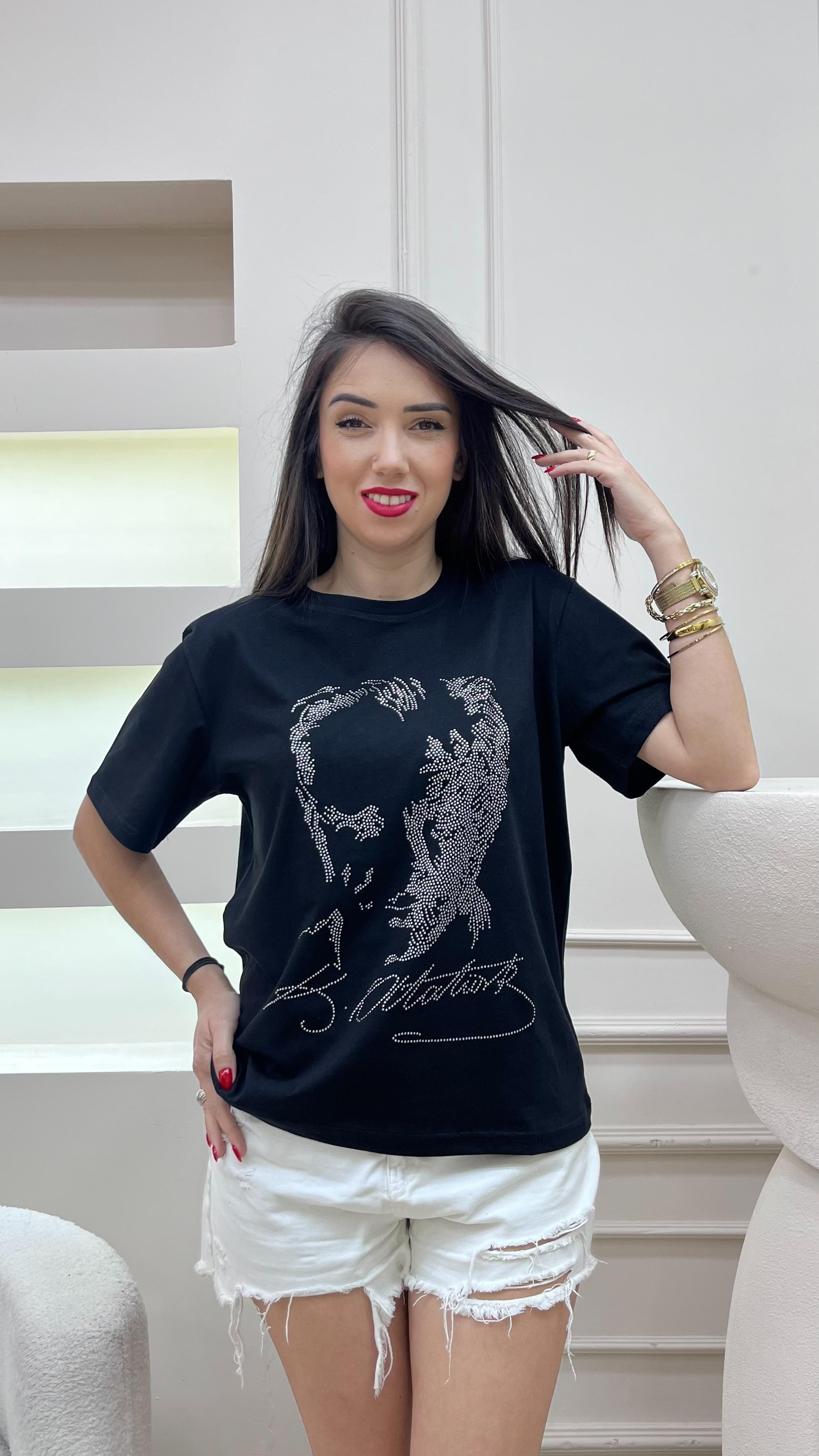 Taş Baskılı Bisiklet Yaka Atatürk Tshirt