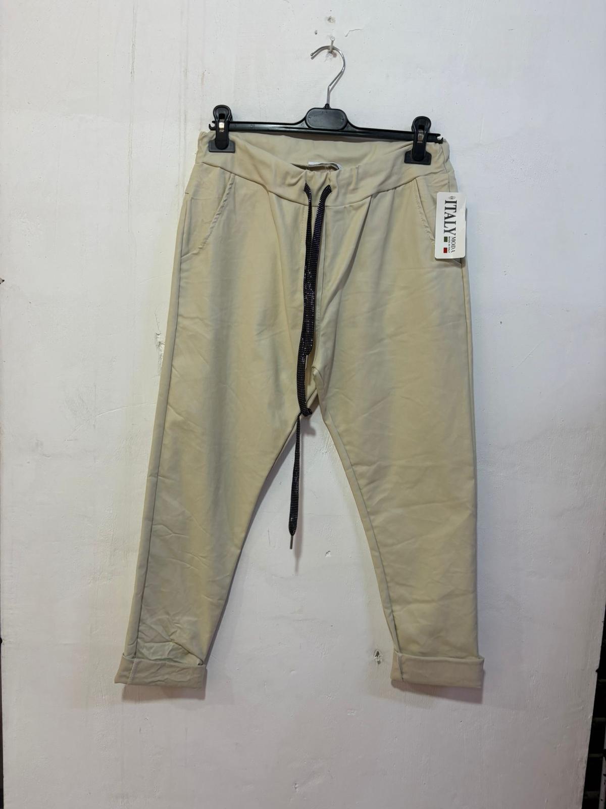 Deri Pantolon - Krem