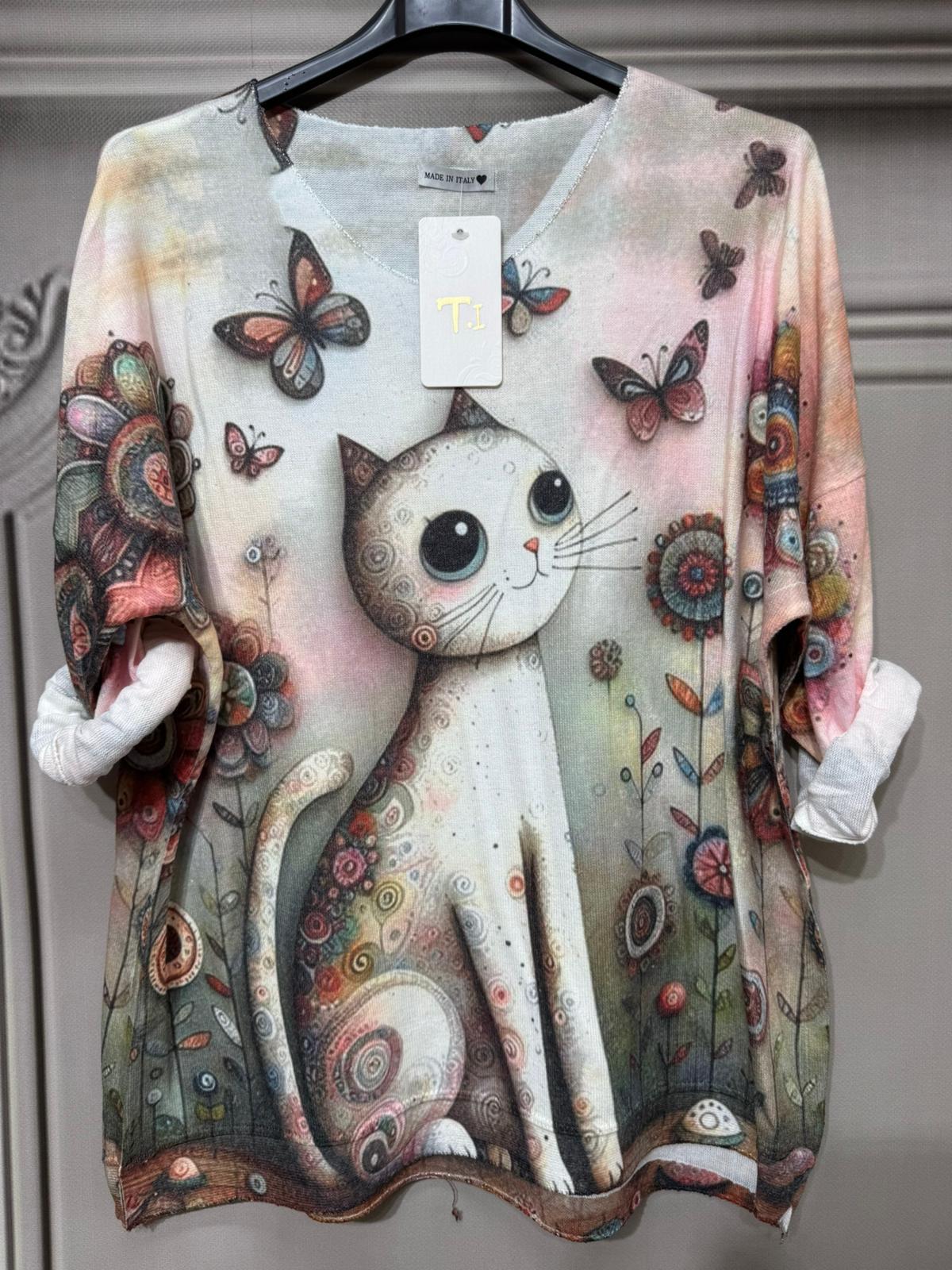 Angora Yün Dijital Yumoş Kazak - Renkli5