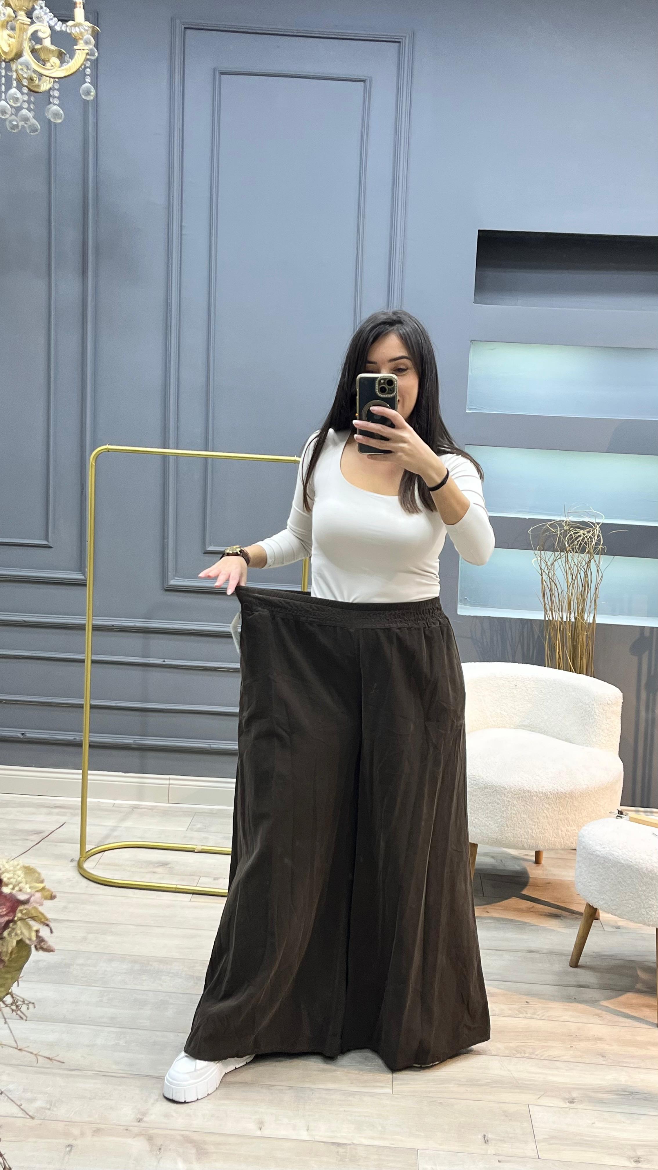 Cepli Kadife Pantolon - Kahverengi