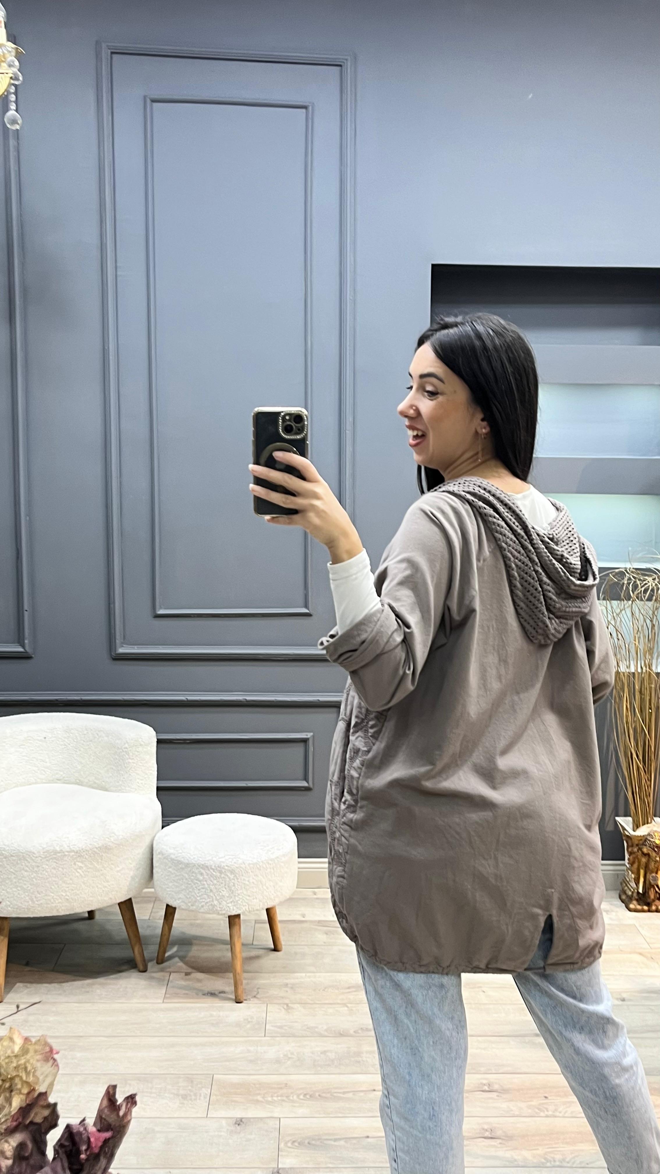 Kapitone Ceket - Taş