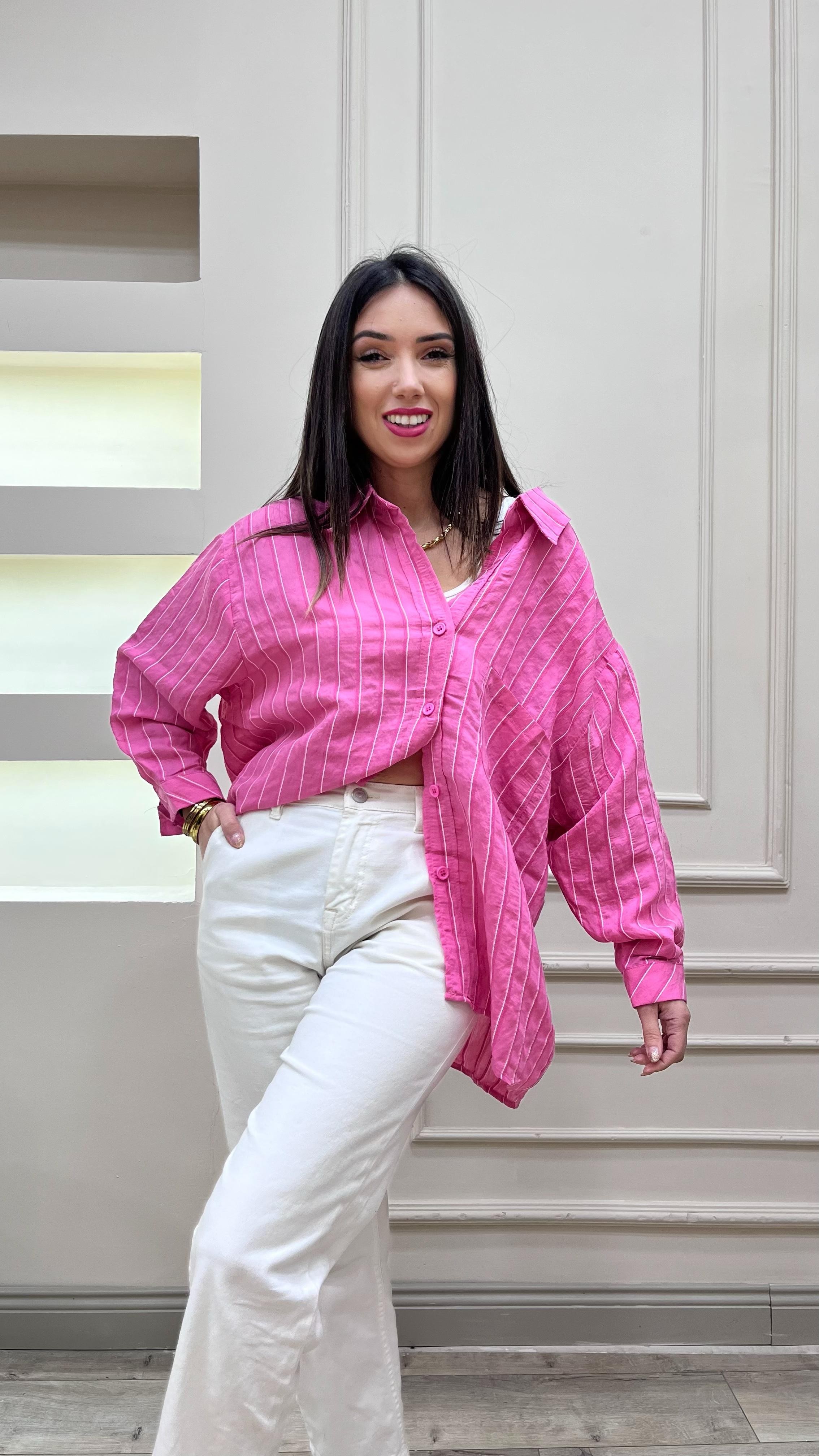 Çizgili Oversize Gömleke