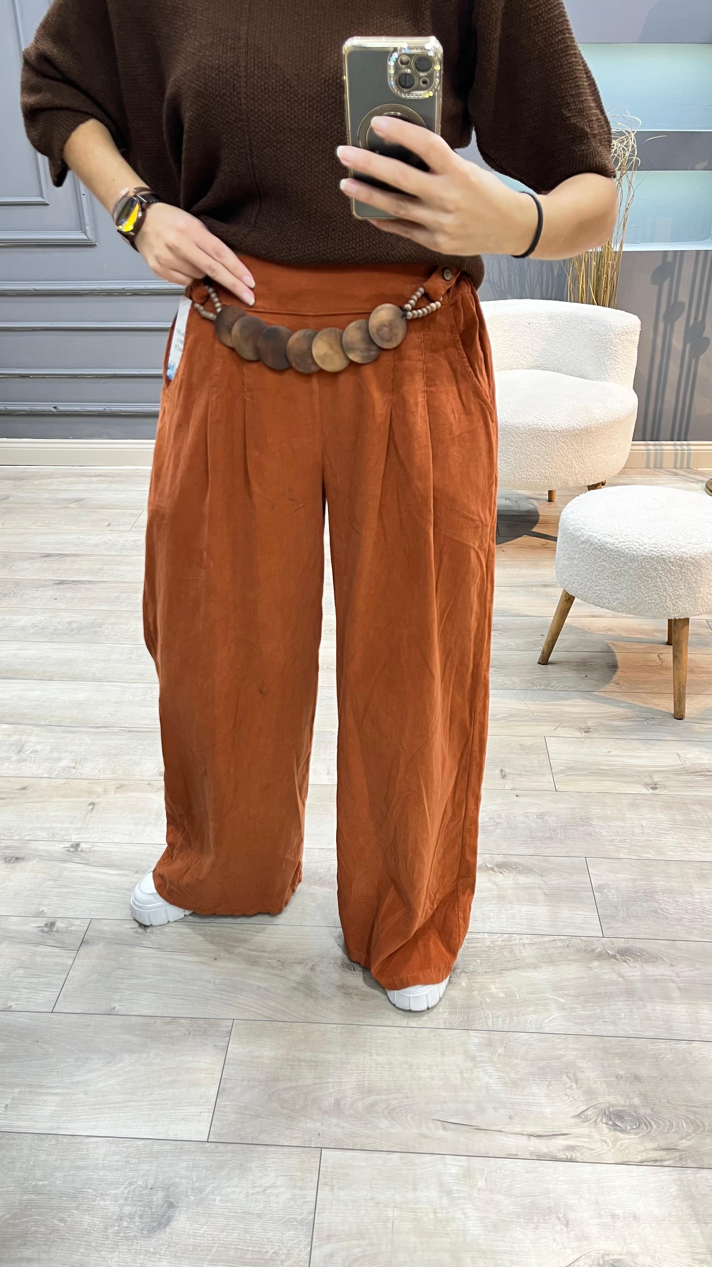 Kemer Detaylı Şöni Kadife Pantolon