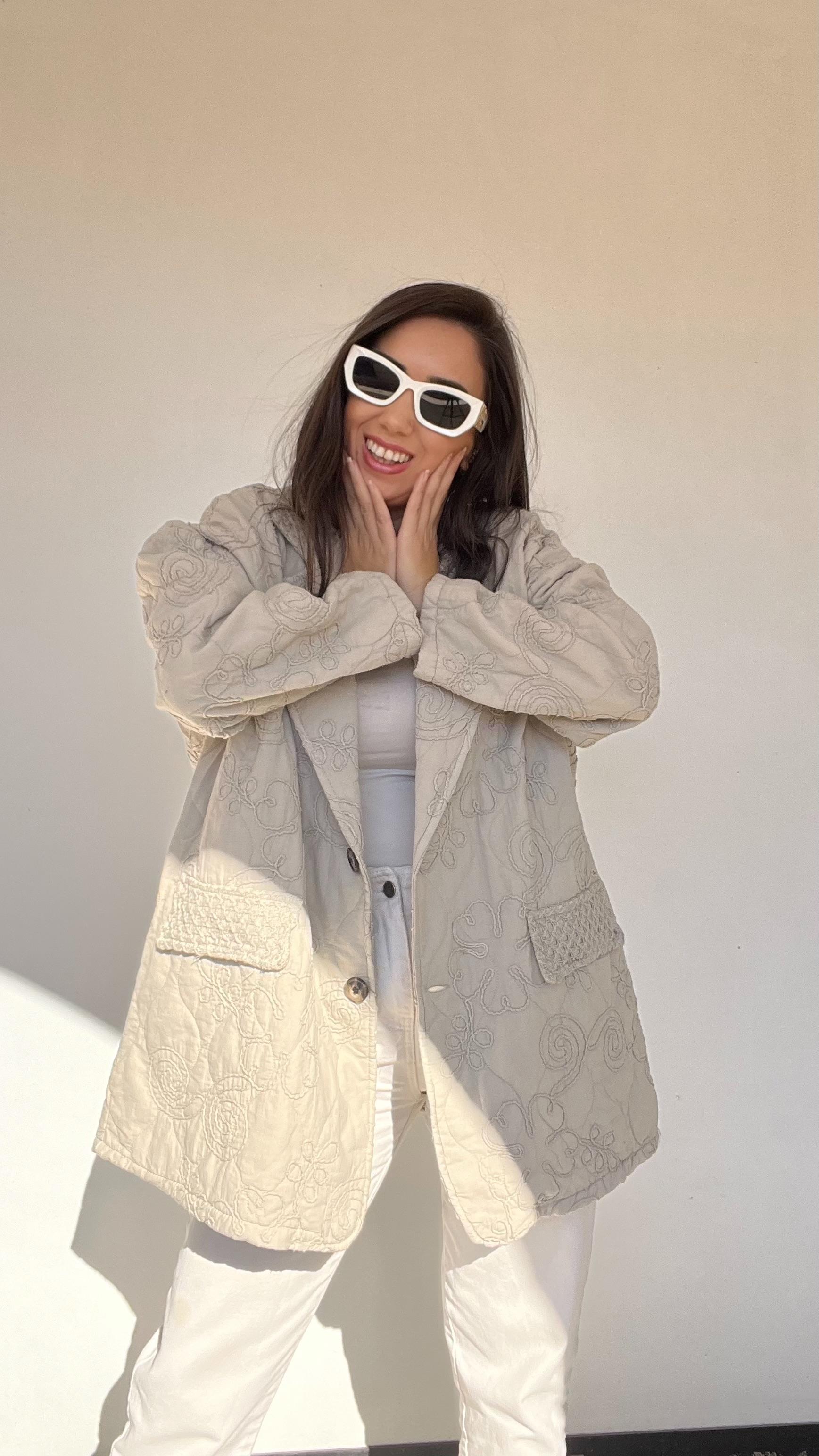 Kapitone Ceket - Taş