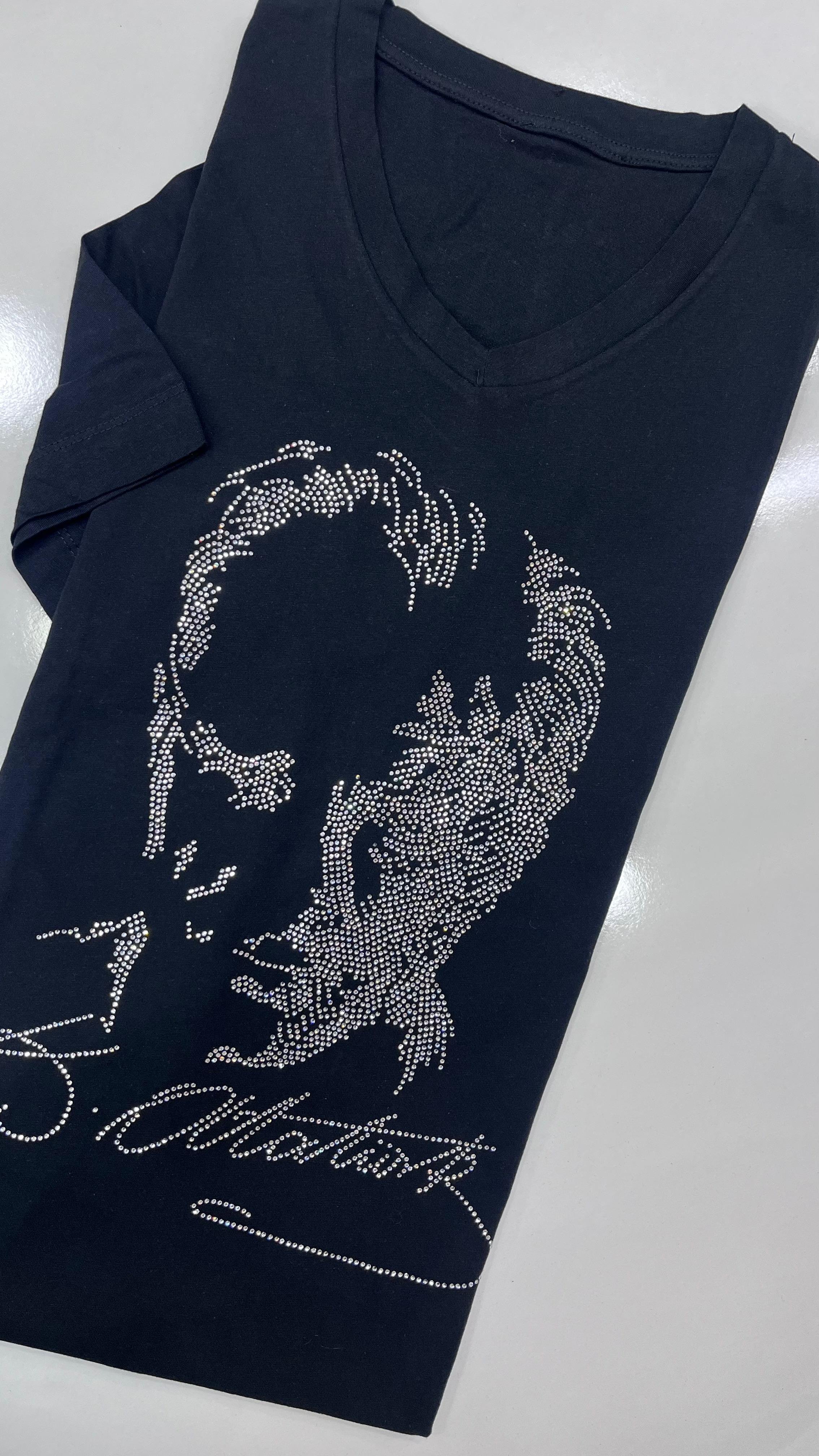 Taş Baskılı V Yaka Atatürk Tshirt