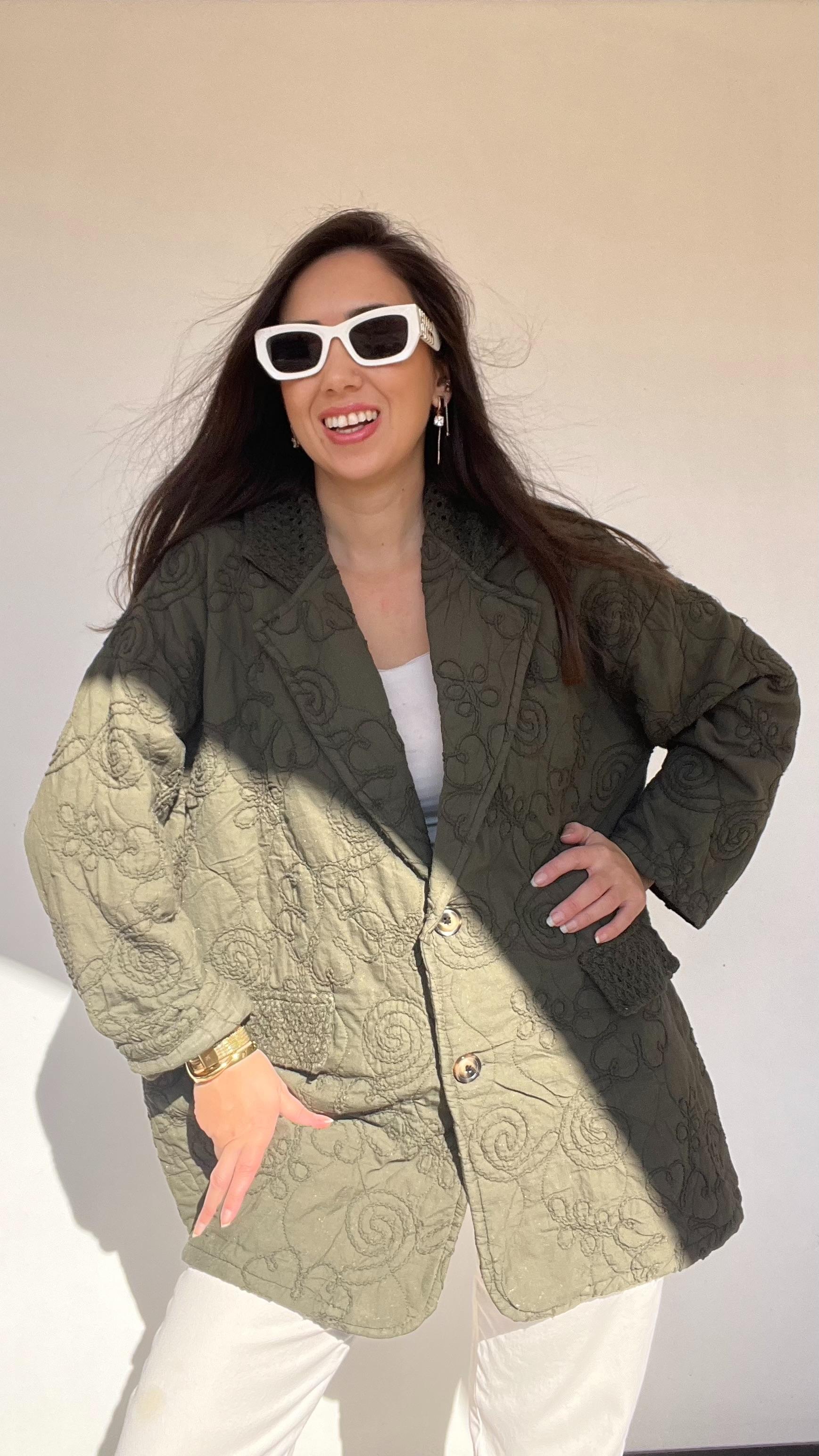 Kapitone Ceket - Haki