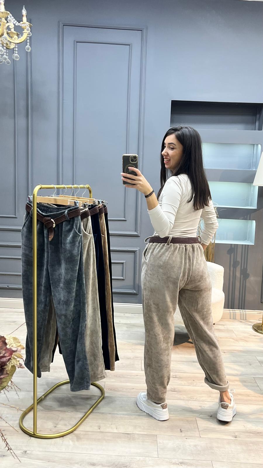 Şöni Kadife Pantolon - Gri