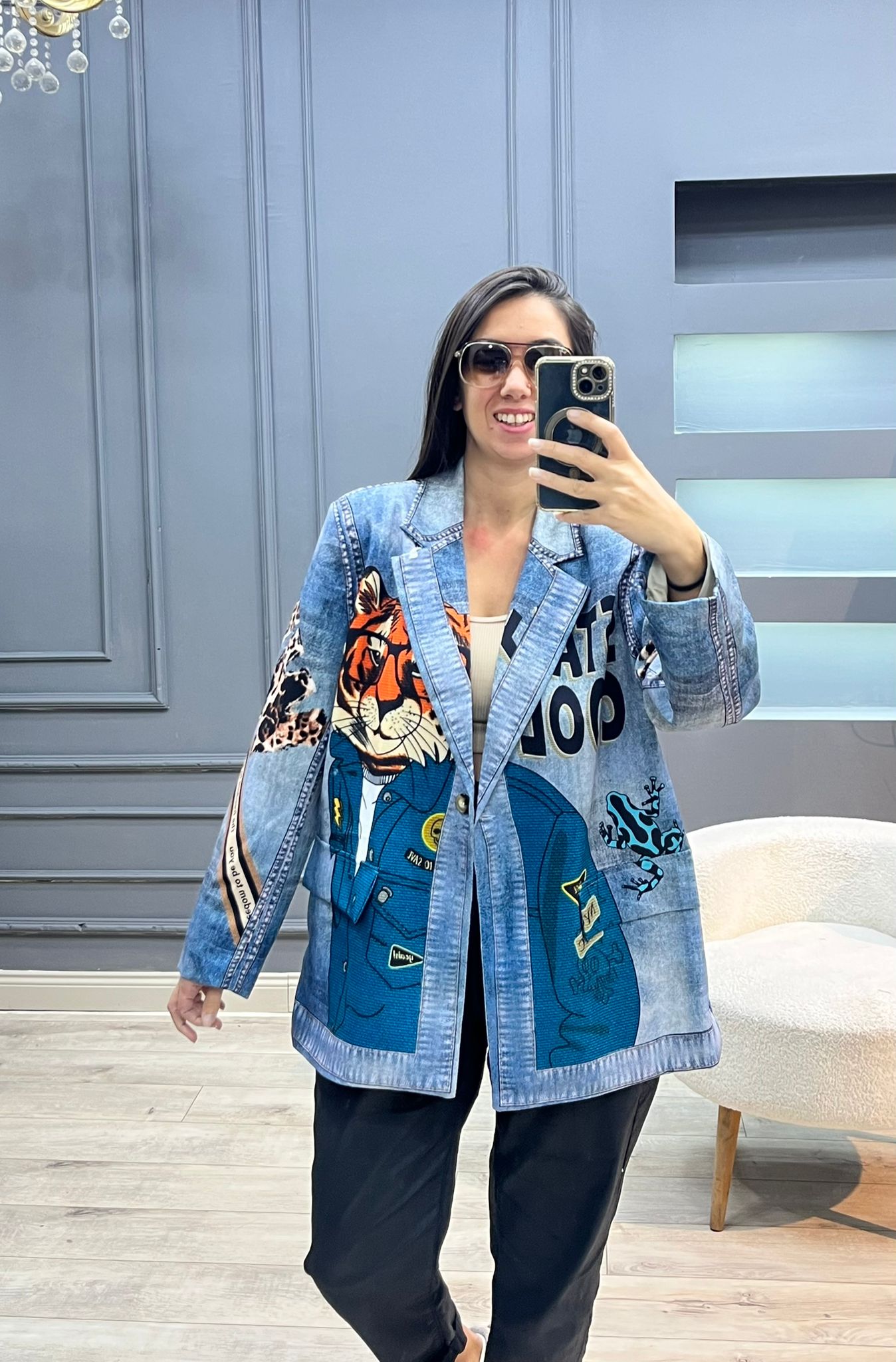 Kaplan Desenli Blazer Ceket