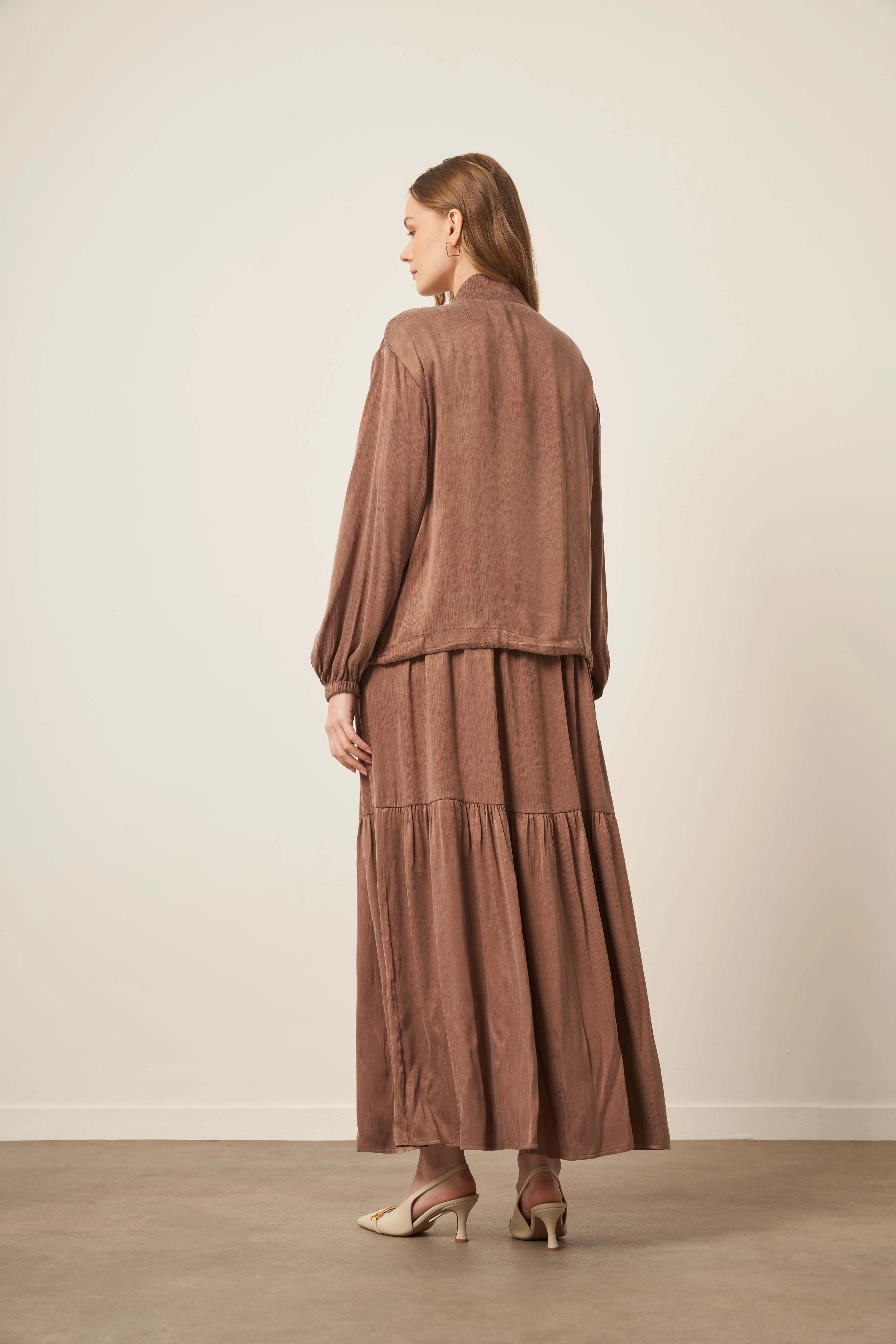 Cupra Elbiseli Takım Kahve