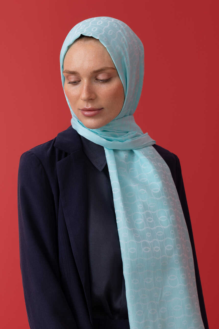 Zincir Monogram Pamuk İpek Şal 80x210