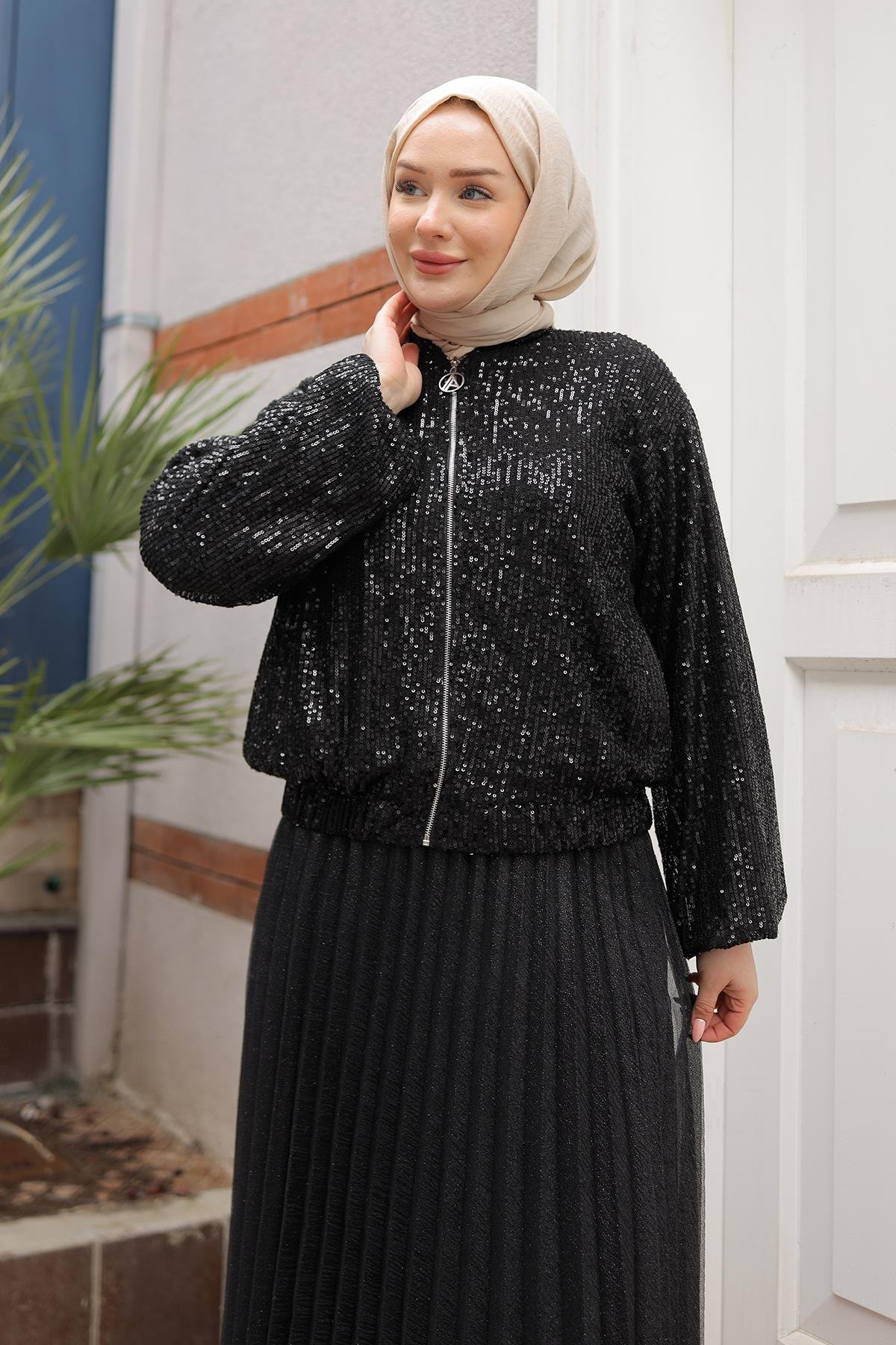 Parlak Model Payetli Ceket