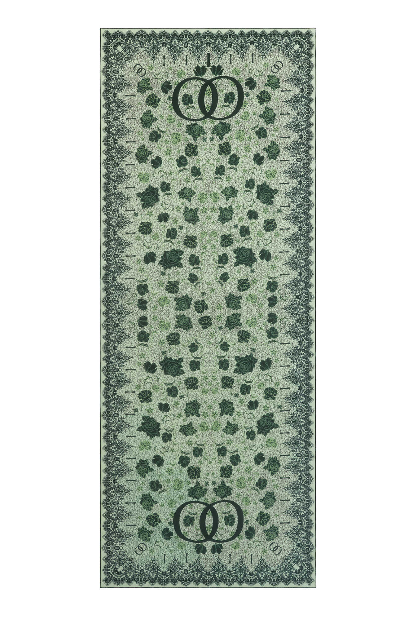 Gül Dantel Krep İpek Kaftan Şal 70x210