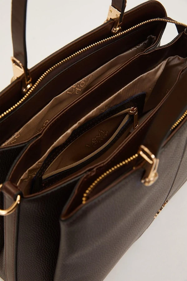 Levid'or Çift Gözlü Gold Detaylı El Çantas