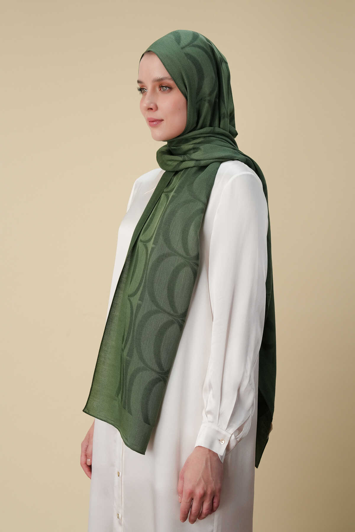 Büyük Bambunoor Ferah Tensel Şal 70x200 - Zümrüt