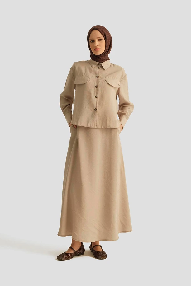 Gömlek Yakalı Etekli Takım