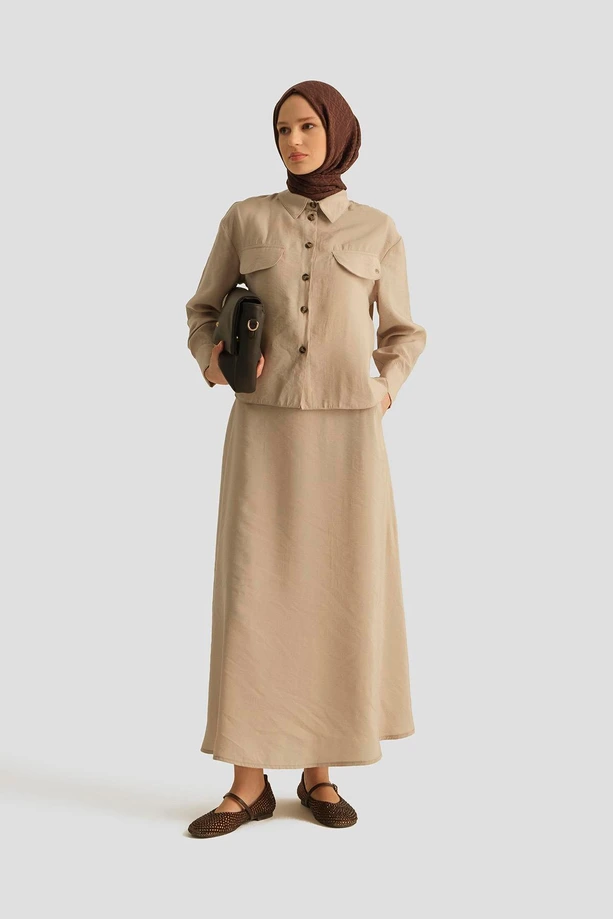 Gömlek Yakalı Etekli Takım