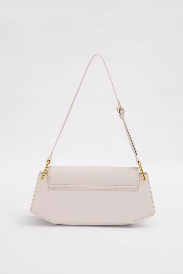 Levid'or Gri Oval Gold Aksesuarlı Omuz Çantası