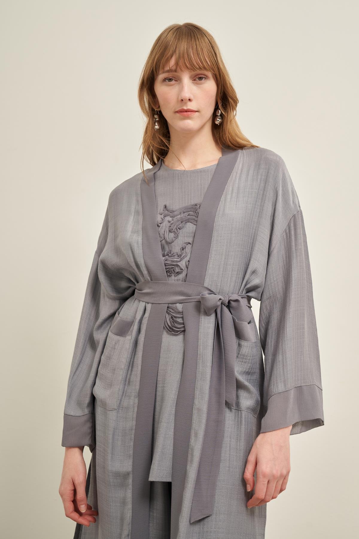 Kadın Nakışlı 3'lü Keten Takım