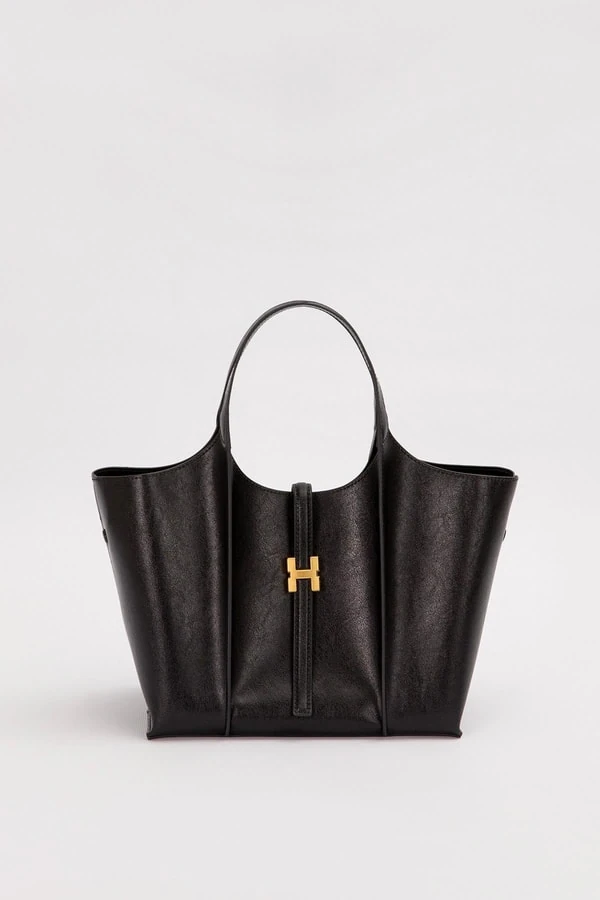 Levid'or Siyah Askı Kilit Detay El Çantası