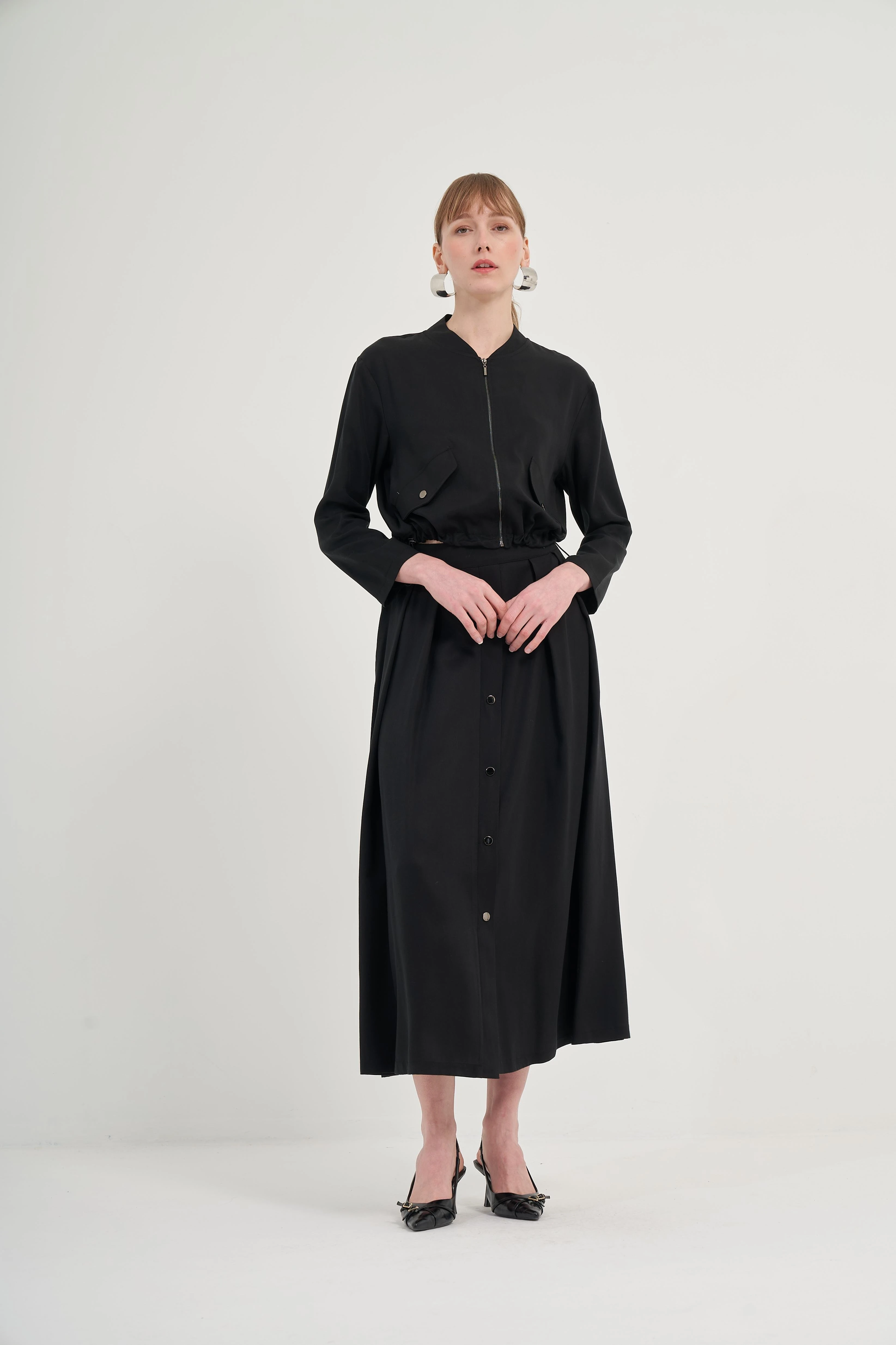 Etekli Tansel Takım Siyah