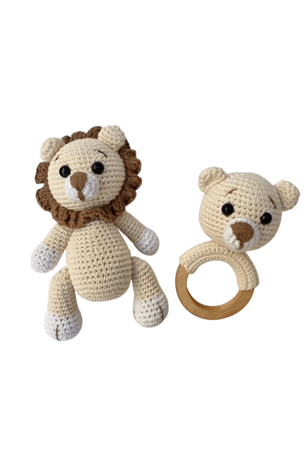 Amigurumi Aslan Uyku Arkadaşı ve Diş Kaşıyıcı Seti