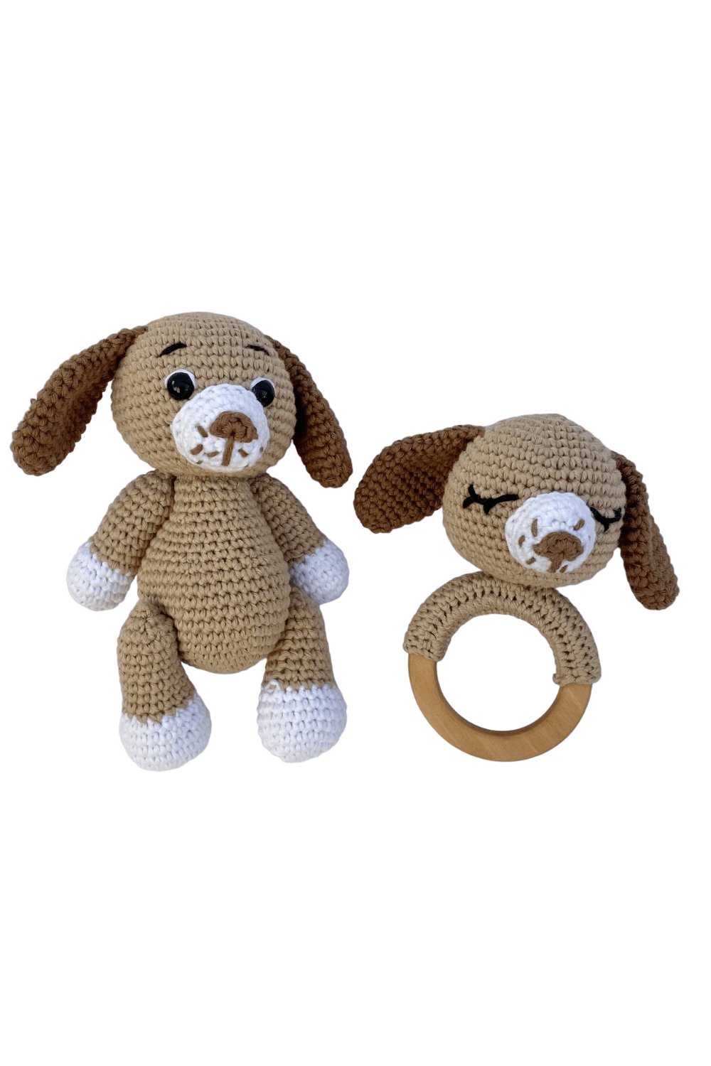 Amigurumi Köpek Uyku Arkadaşı ve Diş Kaşıyıcı  Seti