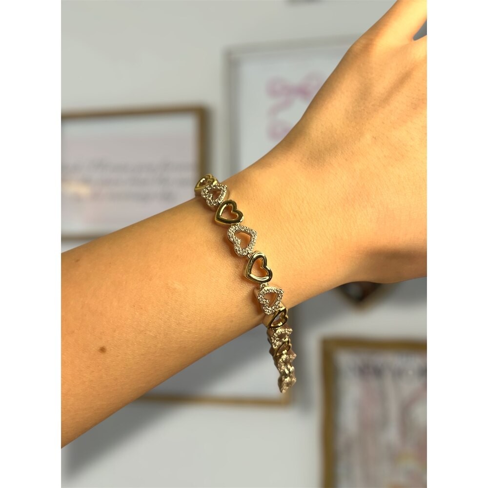 Gold&silver heart bileklik