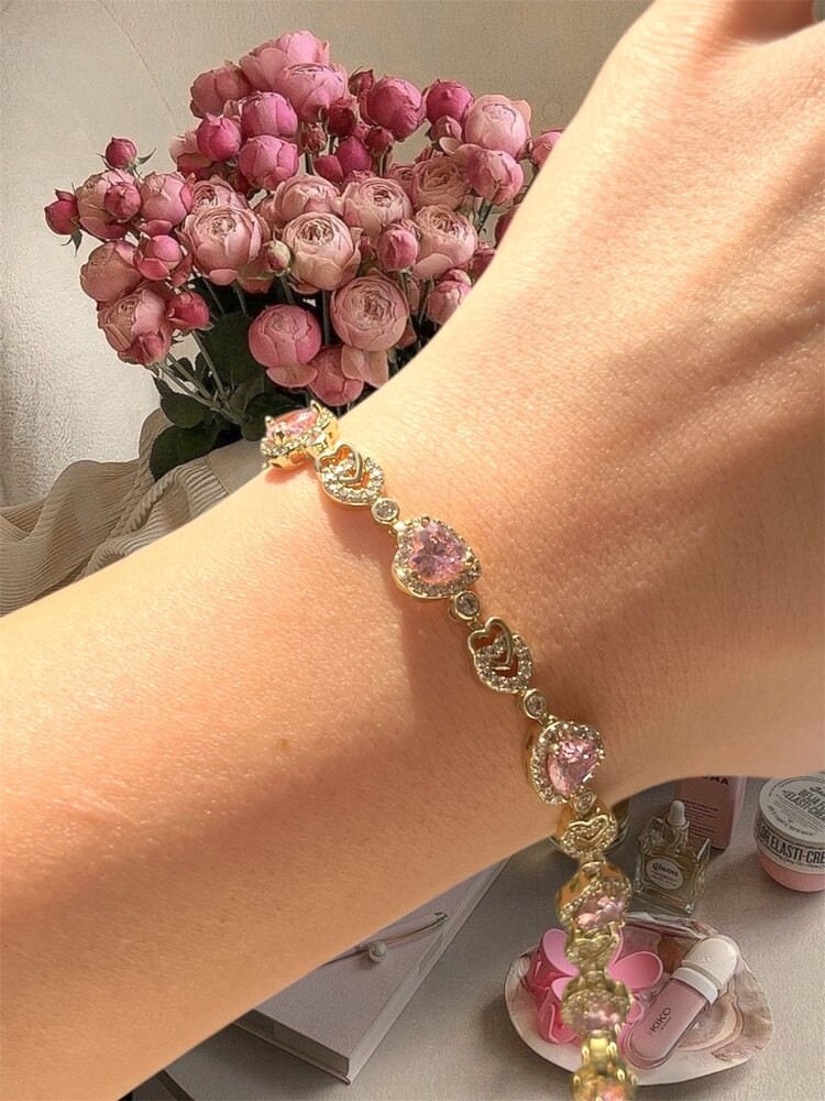 Amore pembe Kalp bileklik