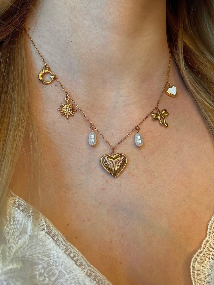 Pinterest Charm kolye gold