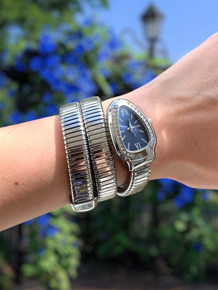 lacivert kadran silver sarmal saat