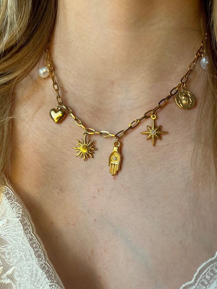 Fatma ana charm kolye gold