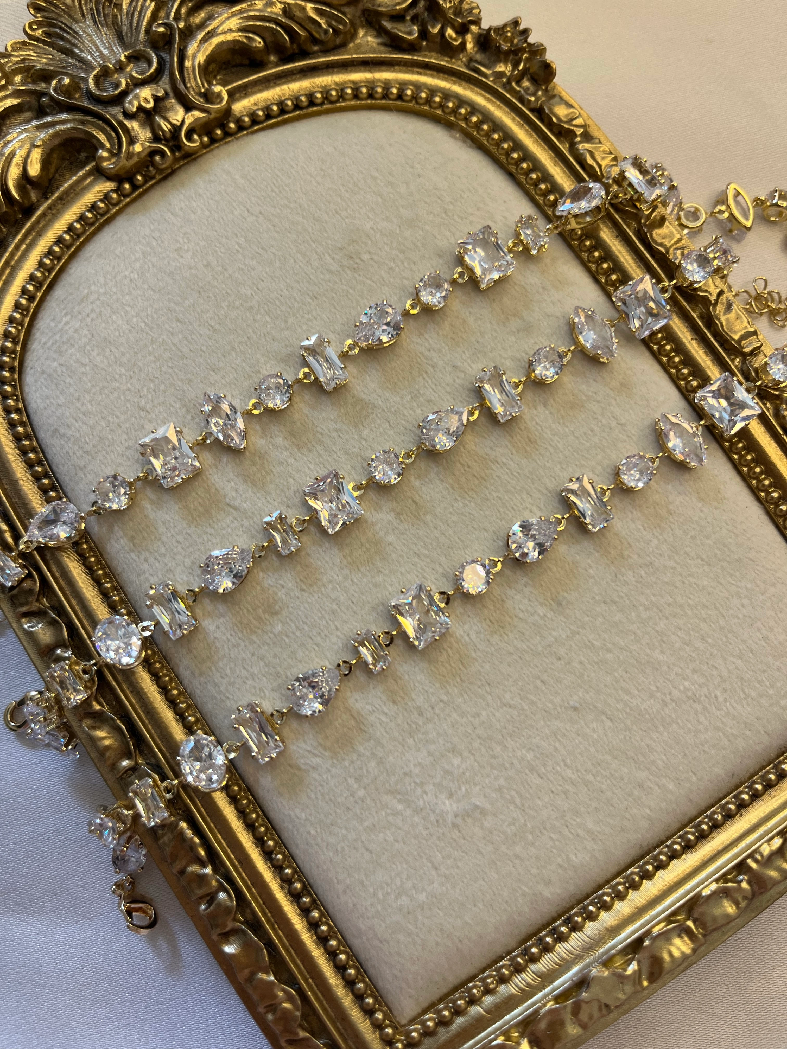 Gold kristal gema bileklik