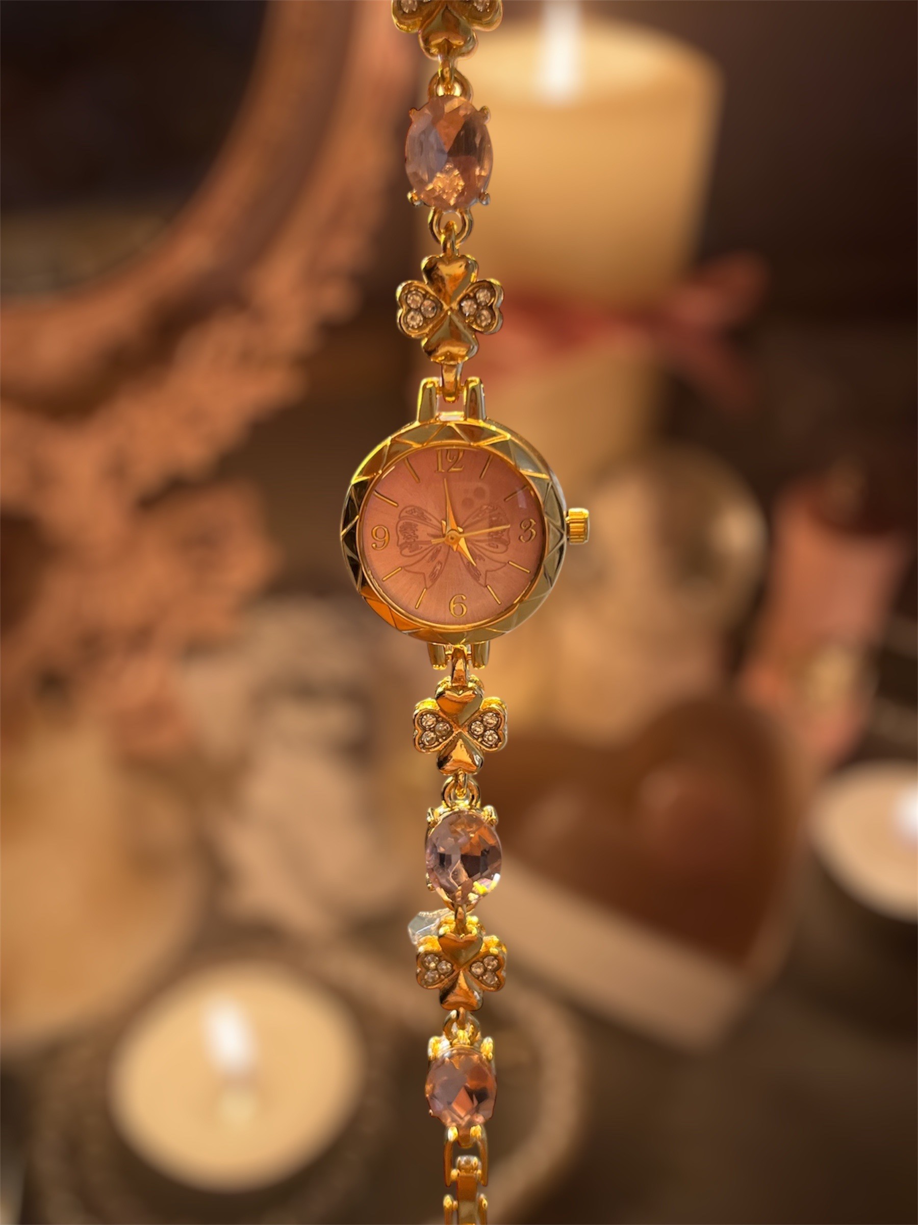 couqutte pink gold saat 