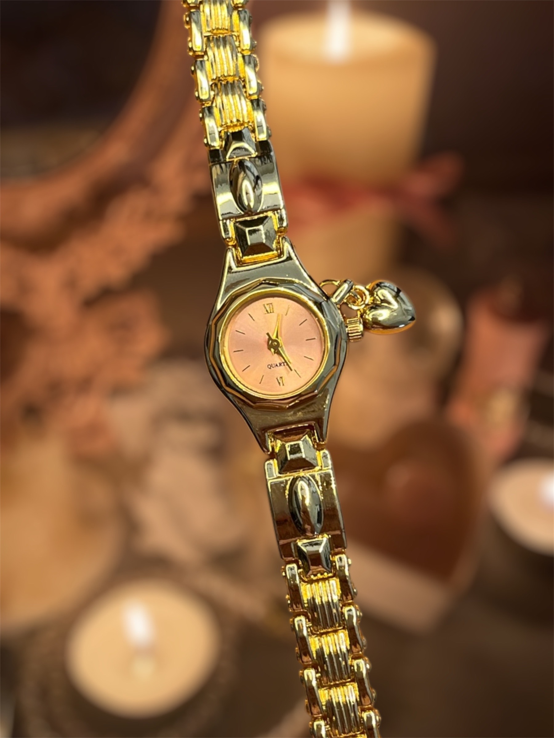 charm toz pembe gold saat