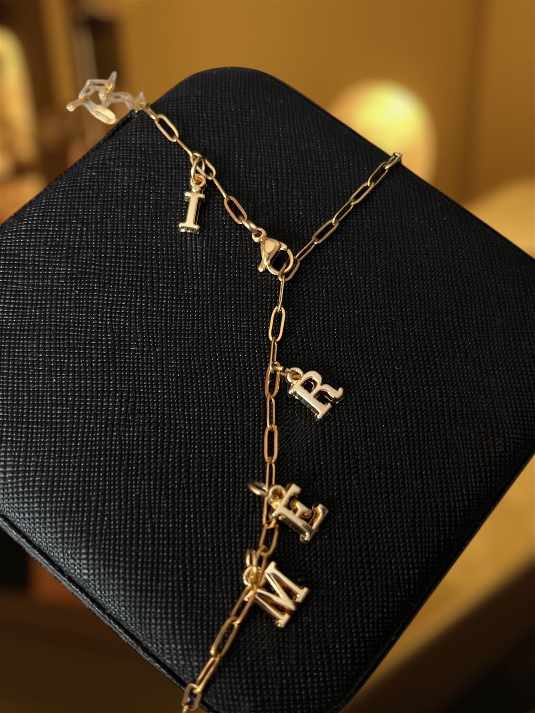 İsim özel luxe gold kolye