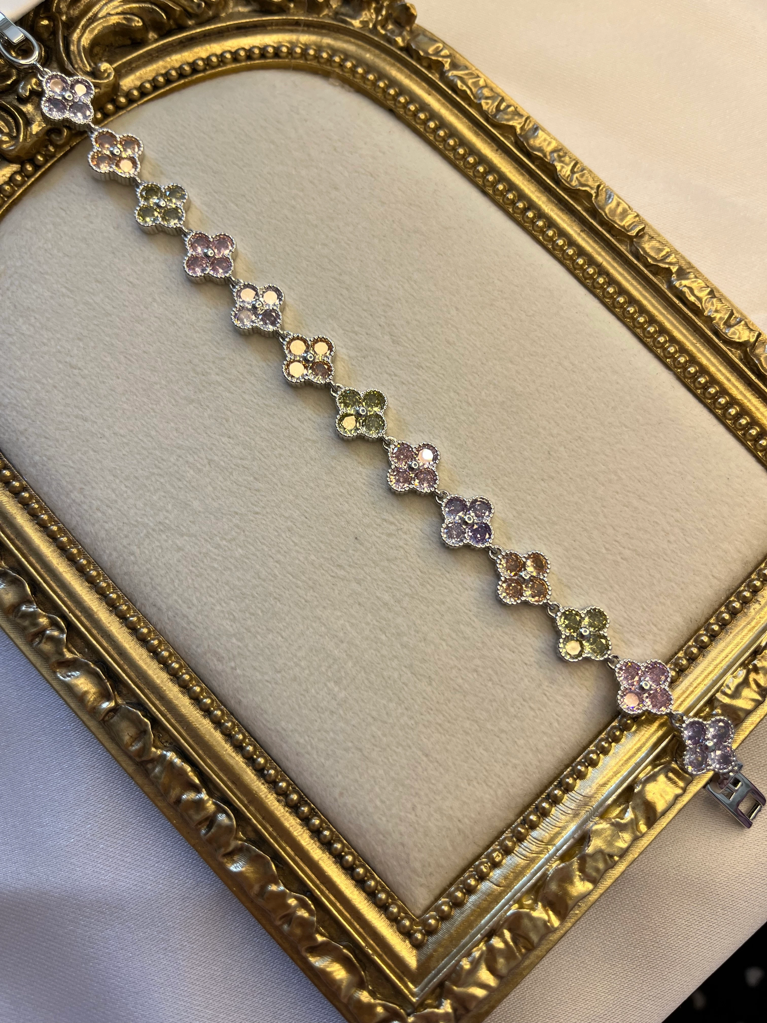 Xuping silver renkli yonca bileklik