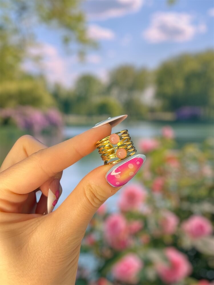 Pembe gold bohem yüzük