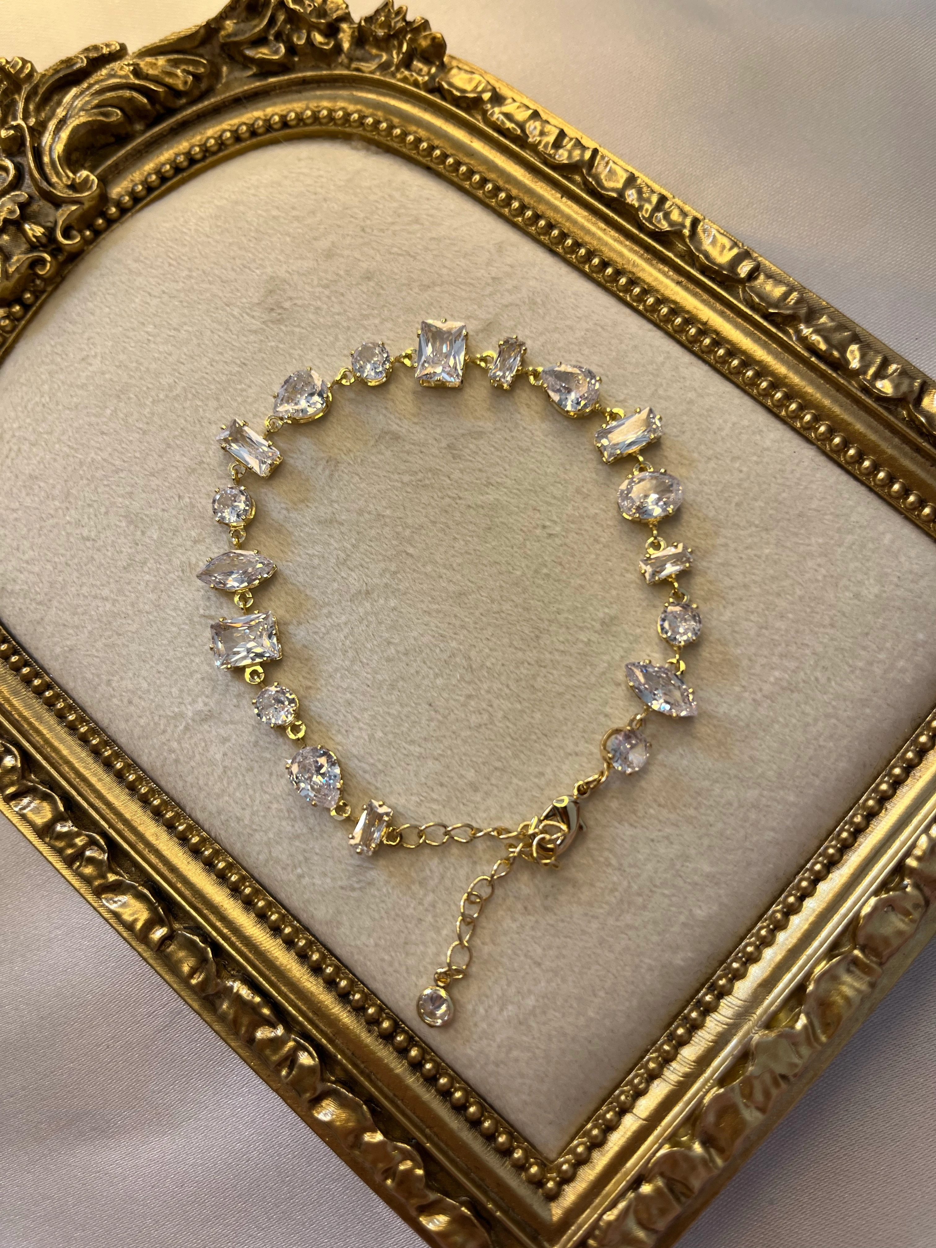 Gold kristal gema bileklik