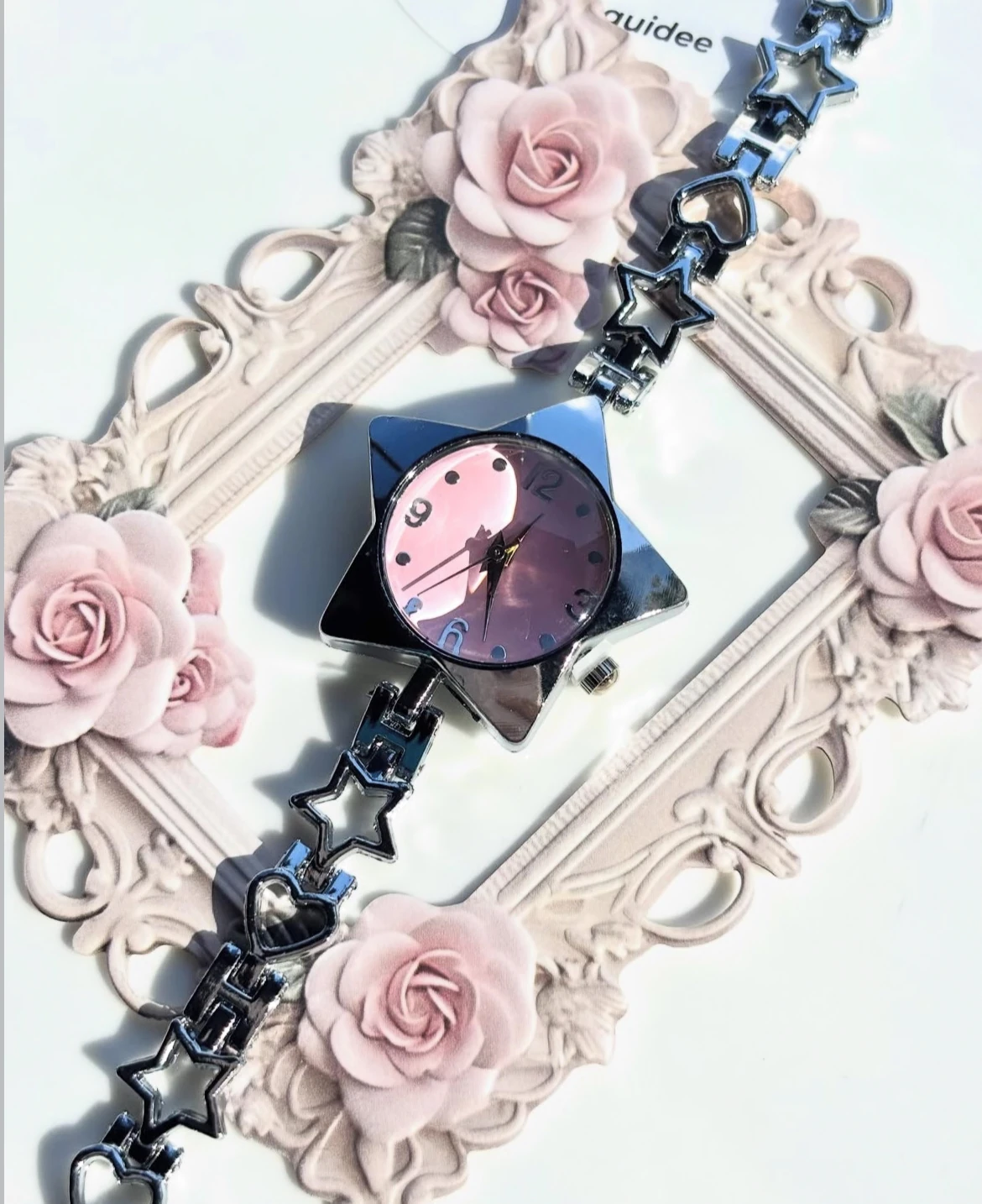 Silver pink yıldız saat 
