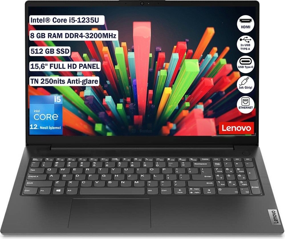 Lenovo V15 82TT00A5TX I5-1235U 8gb 512GB SSD 15.6" Fdos