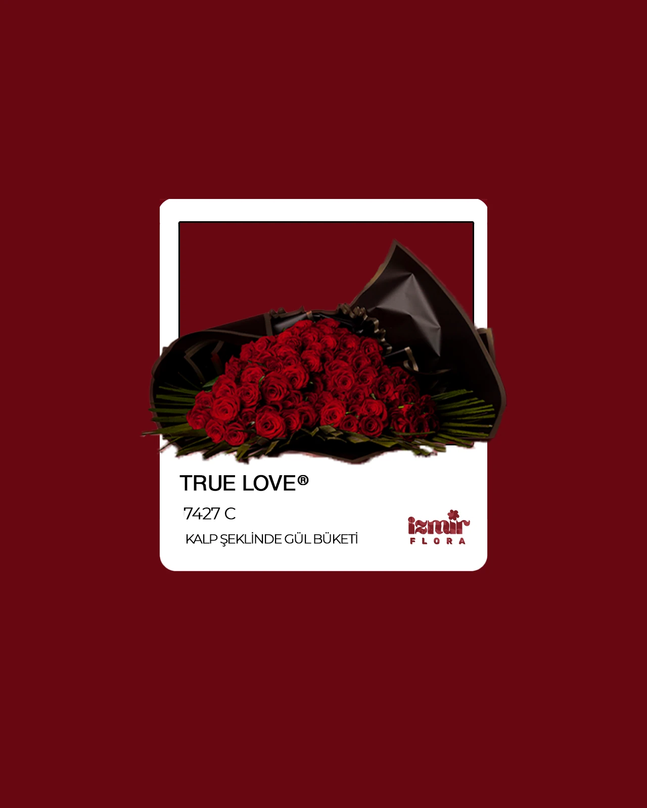 True Love ( Gerçek Aşk ) - Kalp Şeklinde Lüx Gül Buketi 