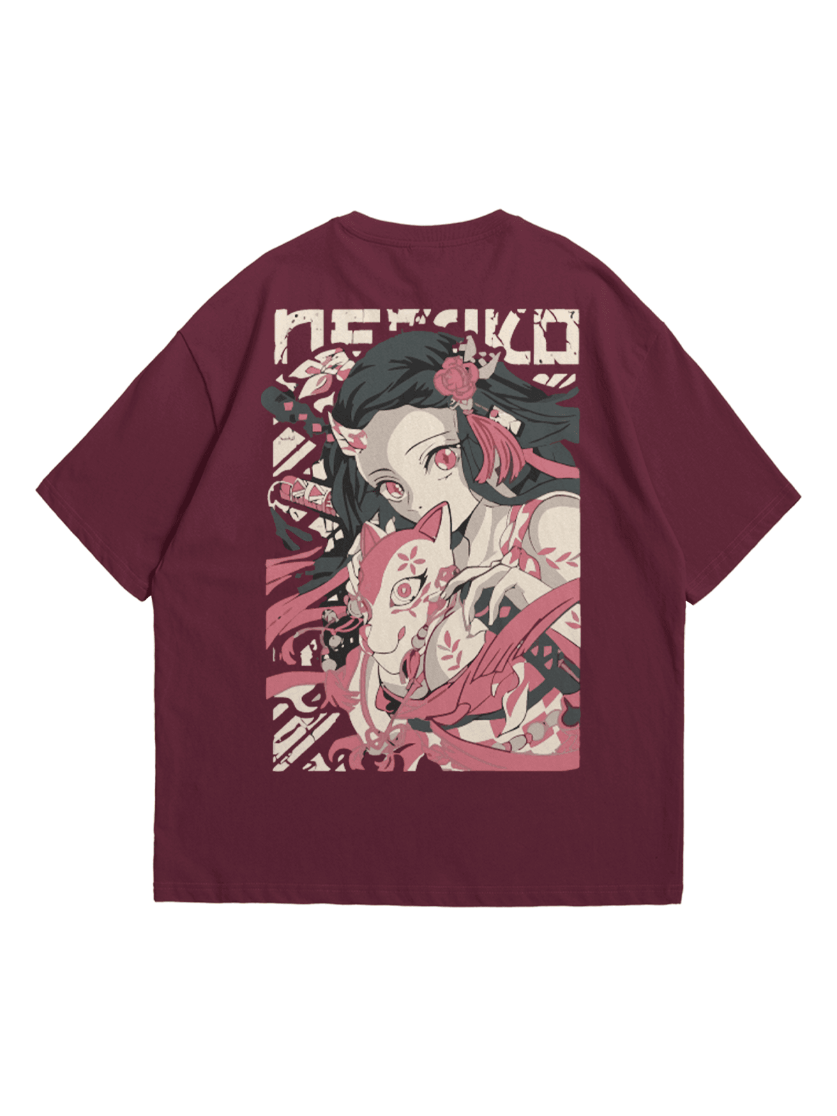 Mürdüm Demon Slayer Anime Baskılı Oversize Bisiklet Yaka Kısa Kollu T-Shirt