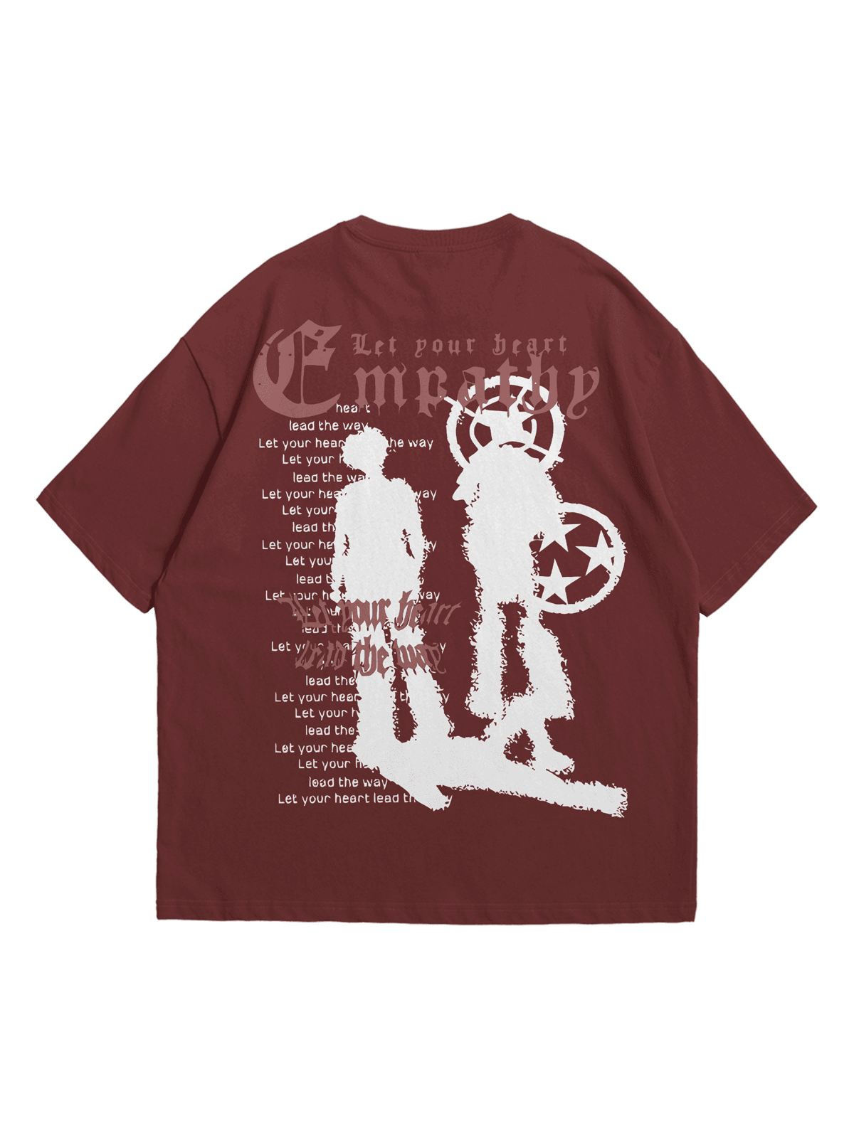Kiremit Empathy Baskılı Oversize Bisiklet Yaka Kısa Kollu T-Shirt