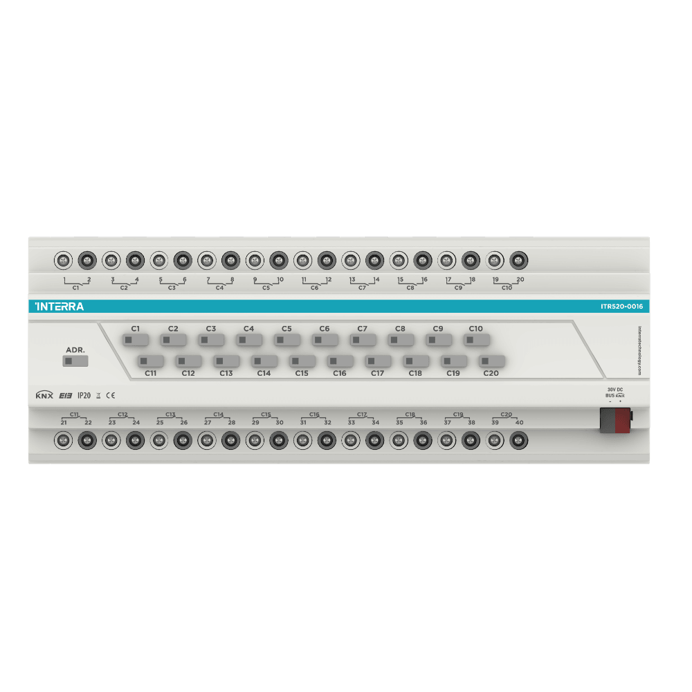 Interra Combo KNX Actuator - 20 Channel 16A (Lighting, Shutter, Blind, Fan Coil)