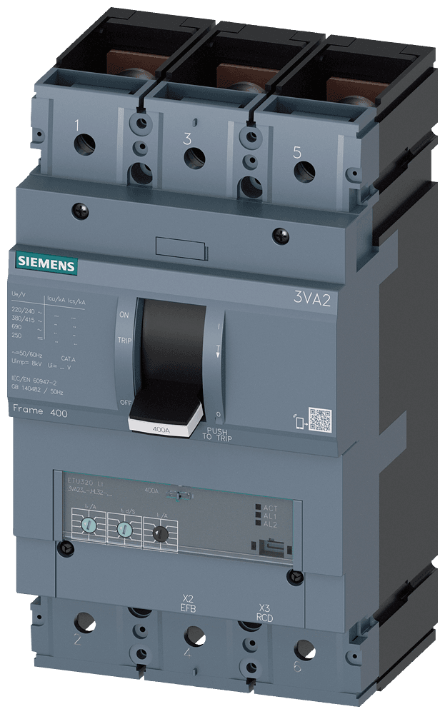 SİEMENS - 3VA2340-5HL32-0AA0 TERMİK AYARLI KOMPAK ŞALTER 3 KUTUP, 55kA, 160-400A