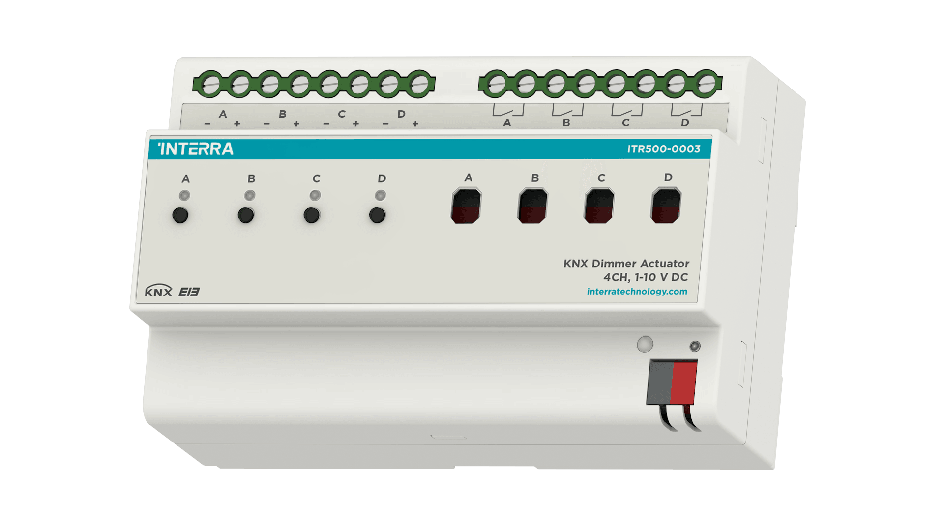 Interra - ITR500-0003 KNX Ballast Controller - 4 Channel 16A (0/1-10V DC)